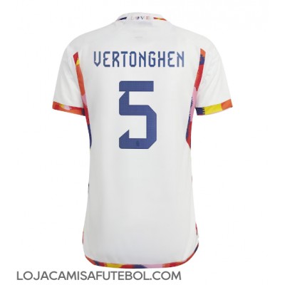 Camisa de Futebol Bélgica Jan Vertonghen #5 Equipamento Secundário Mundo 2022 Manga Curta